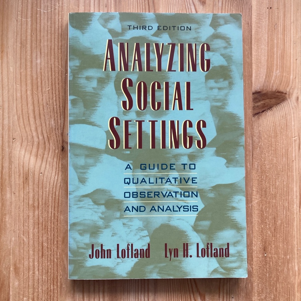 2 FOR $15 Third edition 'Analyzing Social Settings' John Lofland Lyn H. Lofland